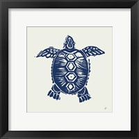 Framed 'Primitive Sea III Navy' border=