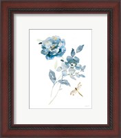 Framed 'Blues of Summer IV Gilded' border=