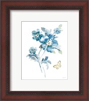 Framed 'Blues of Summer I Gilded' border=