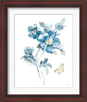 Framed 'Blues of Summer I Gilded' border=