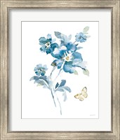 Framed 'Blues of Summer I Gilded' border=