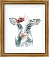 Framed 'Floral Cow' border=