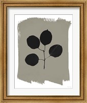 Framed 'Nature by the Lake Leaves II Gray' border=