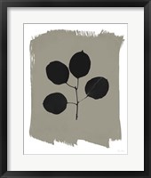 Nature by the Lake Leaves II Gray Framed Print
