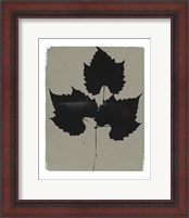 Framed 'Nature by the Lake Leaves I Gray' border=