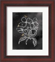 Framed 'Indigo Blooms III Black' border=