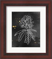 Framed 'Indigo Blooms II Black' border=