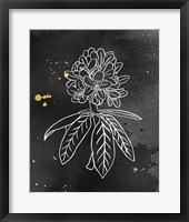 Framed Indigo Blooms II Black
