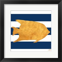 Sea Creatures on Stripes II Framed Print