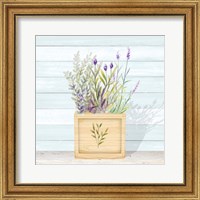 Framed 'Lavender and Wood Square IV' border=