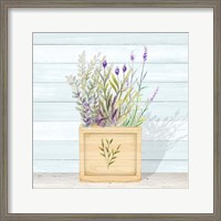 Framed 'Lavender and Wood Square IV' border=