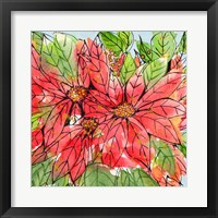 Framed 'Vibrant Poinsettias II' border=