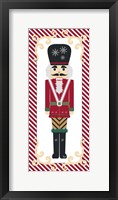 Nutcracker On Red Stripe II Framed Print