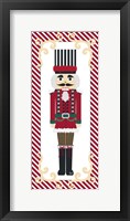 Nutcracker On Red Stripe III Framed Print