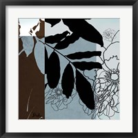 Blue & White Silhouette II Framed Print