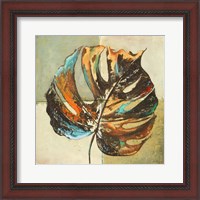 Framed 'Contemporary Leaves I' border=