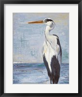 Blue Heron On Blue II Framed Print