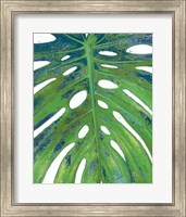 Framed 'Tropical Leaf with Blue II' border=