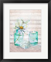 Fresh Flowers and Shells I Framed Print