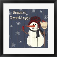 Cardinals And Snowmen II Framed Print