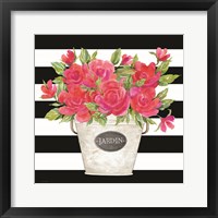 Fuchsia Jardin Stripes Framed Print