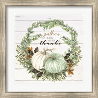 Framed Gather and Give Thanks Wreath