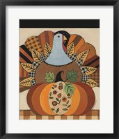 Framed Turkey and Patterned Pumpkin