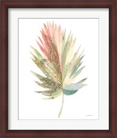 Framed 'Boho Tropical Leaf IV on White' border=