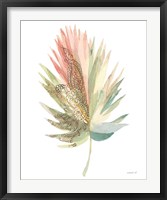 Framed 'Boho Tropical Leaf IV on White' border=