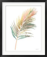 Framed 'Boho Tropical Leaf III on White' border=