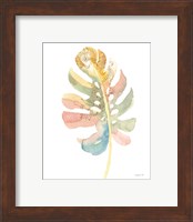 Framed 'Boho Tropical Leaf II on White' border=