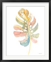 Framed 'Boho Tropical Leaf II on White' border=