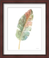 Framed 'Boho Tropical Leaf I on White' border=