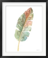 Framed 'Boho Tropical Leaf I on White' border=