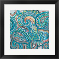 Framed 'Emerald Paisley III' border=