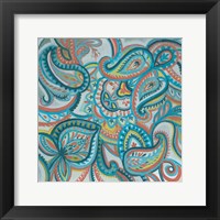 Framed 'Emerald Paisley I' border=