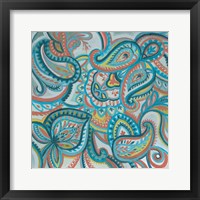 Framed 'Emerald Paisley I' border=