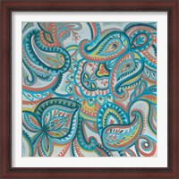 Framed 'Emerald Paisley I' border=