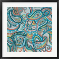 Emerald Paisley I Framed Print