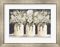 Framed White Floral Trio