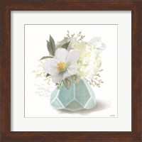 Framed 'Posies in Blue' border=