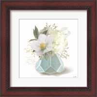 Framed 'Posies in Blue' border=