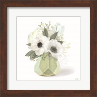 Framed 'Posies in Green' border=