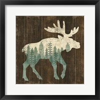 Simple Living Moose Silhouette Framed Print