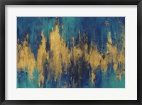 Framed Blue and Gold Abstract Crop