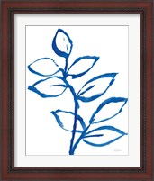 Framed 'Leafy Blue II' border=