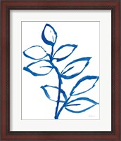 Framed 'Leafy Blue II' border=