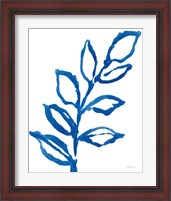 Framed 'Leafy Blue I' border=