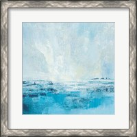 Framed 'Coastal View II Aqua' border=