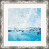 Framed 'Coastal View I Aqua' border=